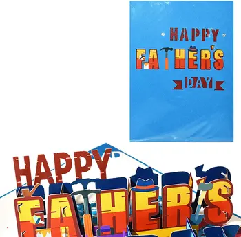 3D картичка на бащи Ден|Изскачащи поздравителни картички ръчна изработка за баща на дъщеря и син, които показват тяхната любов и уважение